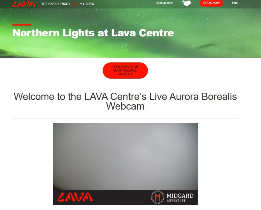 Aurora Cam at Lava Center